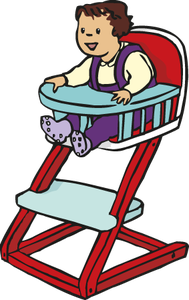 Ein Kleinkind sitzt in einem Hochstuhl