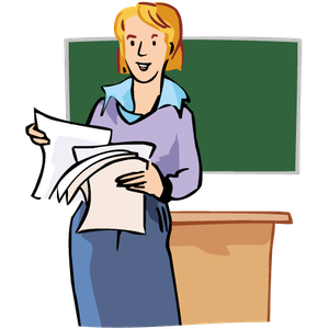 Das Bild zeigt eine Lehrerin