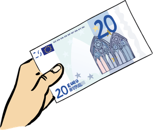 Das Bild zeigt einen 20 Euro Schein